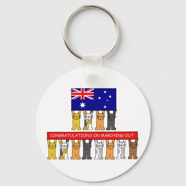 Chaveiro Parabéns em Marching Out, Austrália. (Frente)
