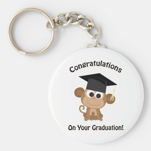 Chaveiro parabéns no macaco da graduação (Frente)