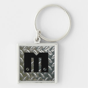 Chaveiro Parafusado na inicial - Checkerplate de alumínio