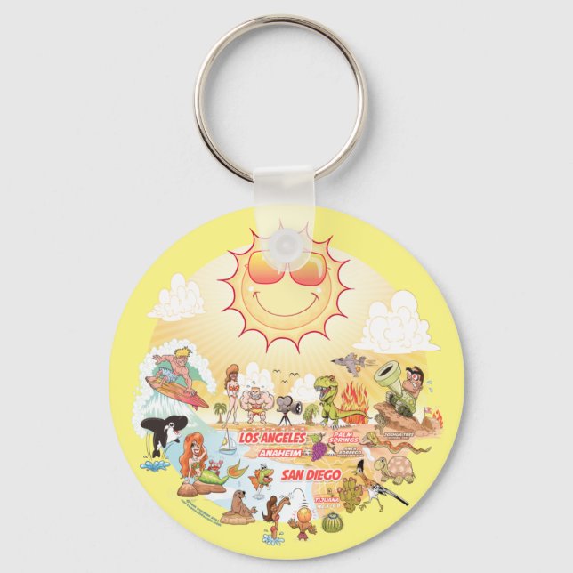 Chaveiro Paraíso de Praia do Sul da Califórnia (Frente)