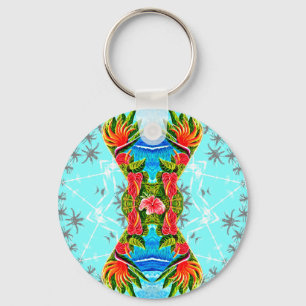 Chaveiro Paraíso Havaiano Duas Vezes (Azul)