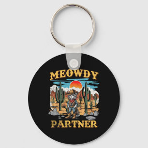 Chaveiro Parceiro do Meowboy Ocidental Vintage Cat Meow