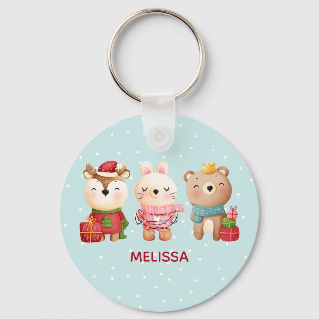 Chaveiro Parceiros de Natal - Rebelde, Urso e Coelho (Frente)