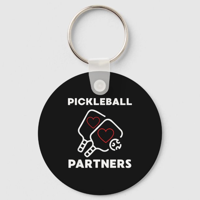 Chaveiro Parceiros de pickleball casais pickleball engraçad (Frente)