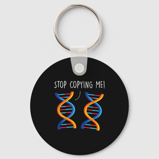 Chaveiro Pare de copiar piada de ciência engraçada dna brin (Frente)