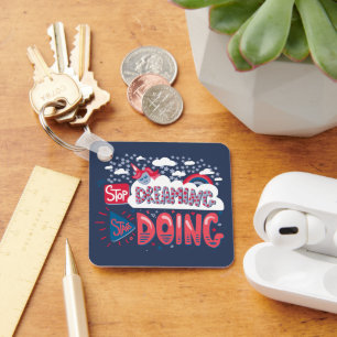 Chaveiro Pare de sonhar, comece a fazer Marinho Blue Metal