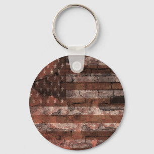 Chaveiro Parede de Tijolo da Bandeira Americana