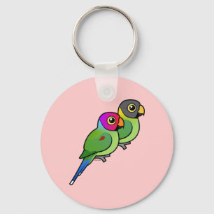 Chaveiro pares Ameixa-dirigidos do Parakeet