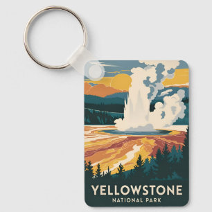 Chaveiro Parque Nacional da viagens vintage Yellowstone
