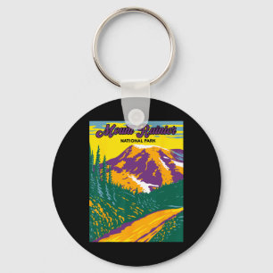 Chaveiro Parque Nacional Mount Rainier Retro Acampamento de