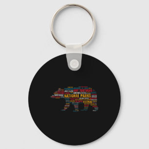 Chaveiro Parques Nacionais EUA Urso Caminhada Aventura Gif