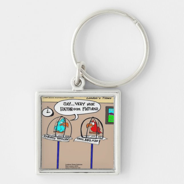 Chaveiro Parrots Bathroom de Correções Engraçadas Presentes (Frente)