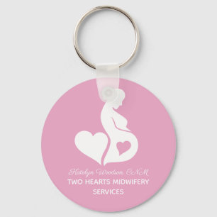 Chaveiro Parteira Linda Doula OBGYN Rosa Personalizada