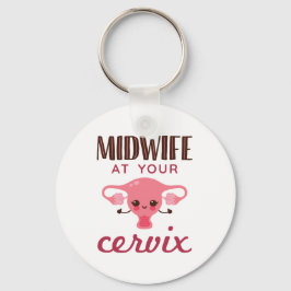Chaveiro Parteira no seu Cervix Midwifery