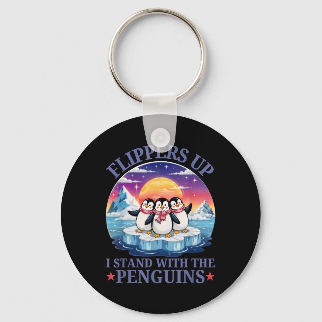 Chaveiro Pás Para Cima Eu Pego Pinguins Engraçados Pingui (Frente)