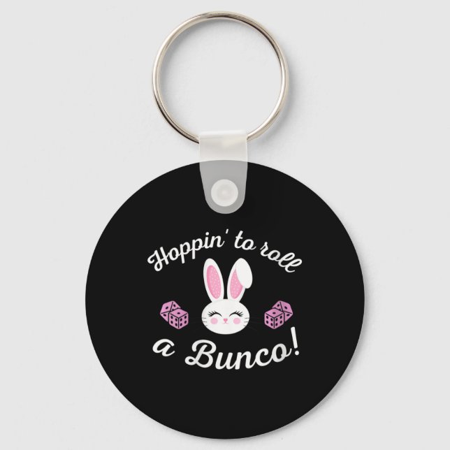 Chaveiro Páscoa Bunco Hoppin Para Rolar Um Bunco Dice Bunny (Frente)