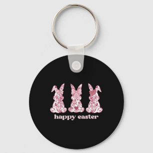 Chaveiro Páscoa Bunny Trio Chinoiserie Rosa Para O Dia Da P