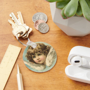 Chaveiro Páscoa Vintage, Flores Vitorianas e Anjo