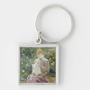 Chaveiro Pasie que sewing no jardim de Bougival, 1881