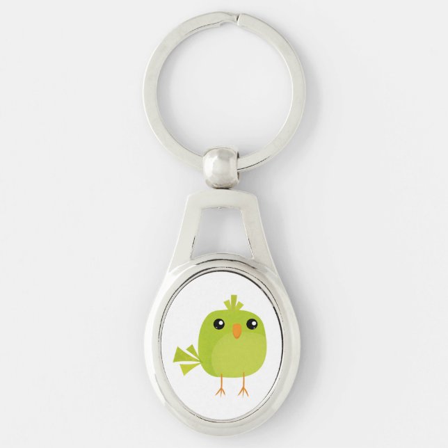Chaveiro Passarinho Verde Fofo Desenho Animado (Frente)