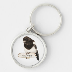 Chaveiro Pássaro do Magpie do divertimento com nome ou