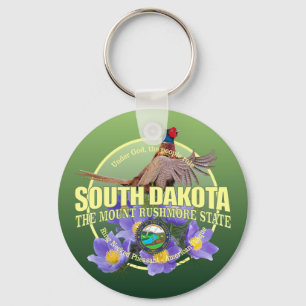 Chaveiro Pássaro & flor de estado de South Dakota