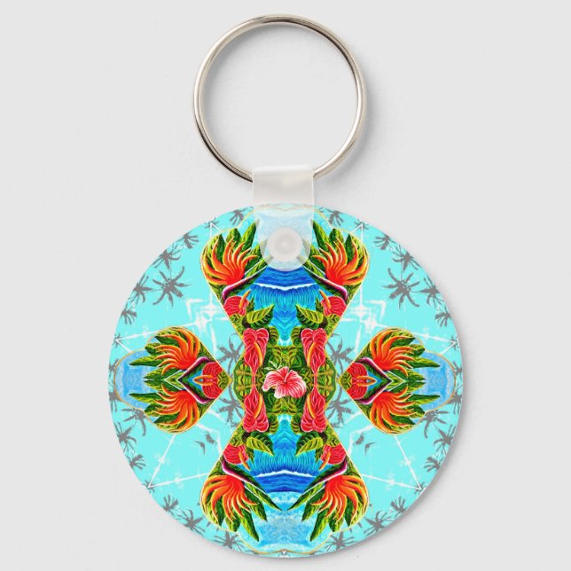 Chaveiro Pássaro Havaiano da Cruz do Paraíso (Azul) (Frente)