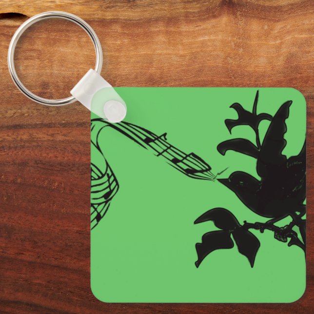 Chaveiro Pássaro Musical Muda de Cores (Frente)