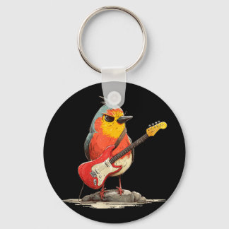 Chaveiro Pássaro Robin Mal-humorado com Guitarra Elétrica p