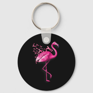 Chaveiro Pássaro rosa Flamingo Sensibilização para o Cancer