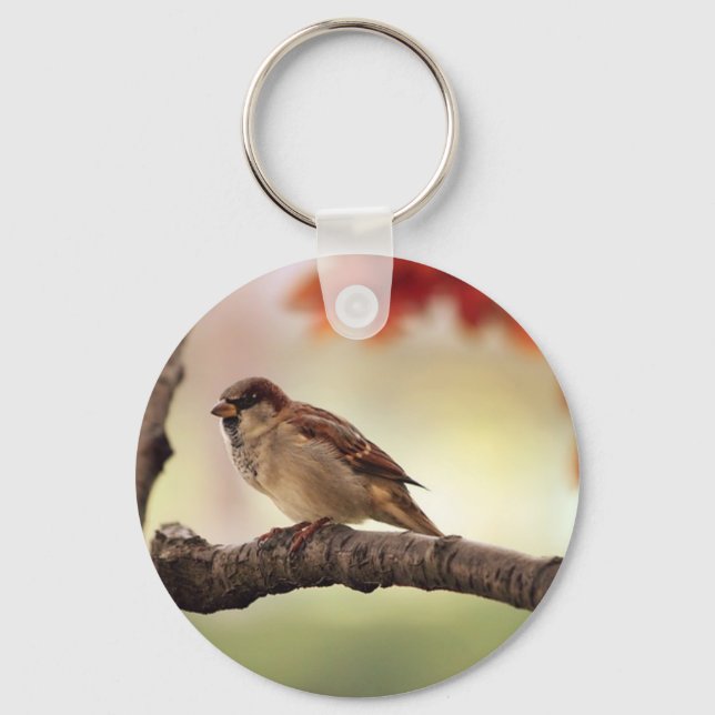 Chaveiro Pássaro Sparrow na árvore (Frente)