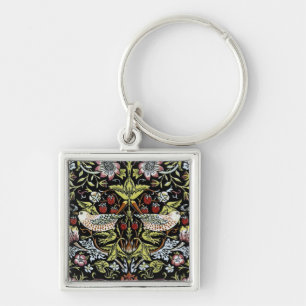 Chaveiro Pássaros de William Morris e flores 2