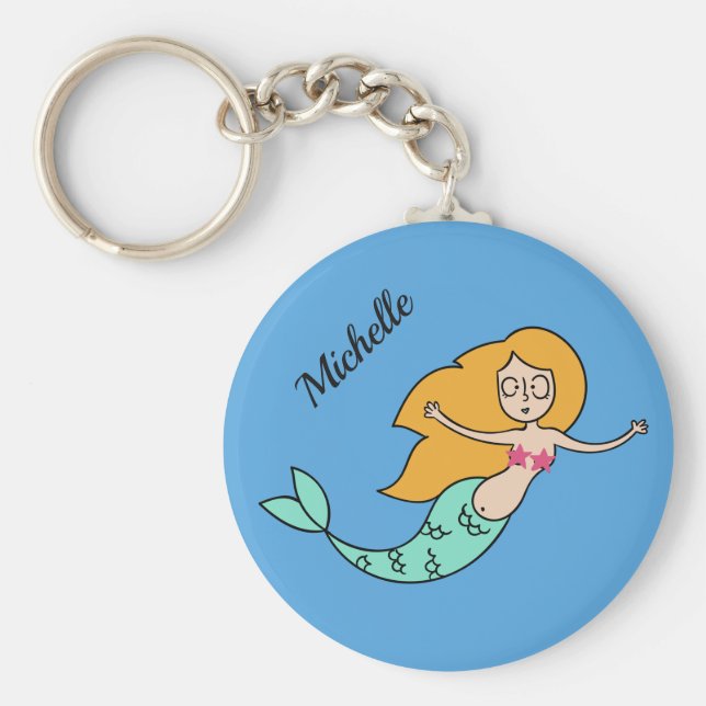 Chaveiro Pastas-chave de nome personalizado DFunny Mermaid (Frente)