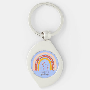 CHAVEIRO PASTEL BLUE AFFIRMATION QUOTE BOHO RAINBOBOM METAL