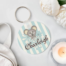 Chaveiro Pastel Blue Stripe Cute Baby Koala Kids