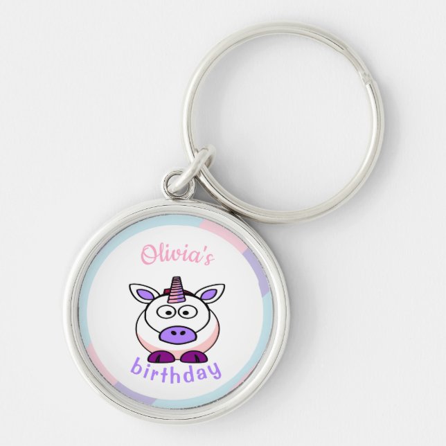 Chaveiro Pastel de aniversário personalizado unicórnio colo (Frente)