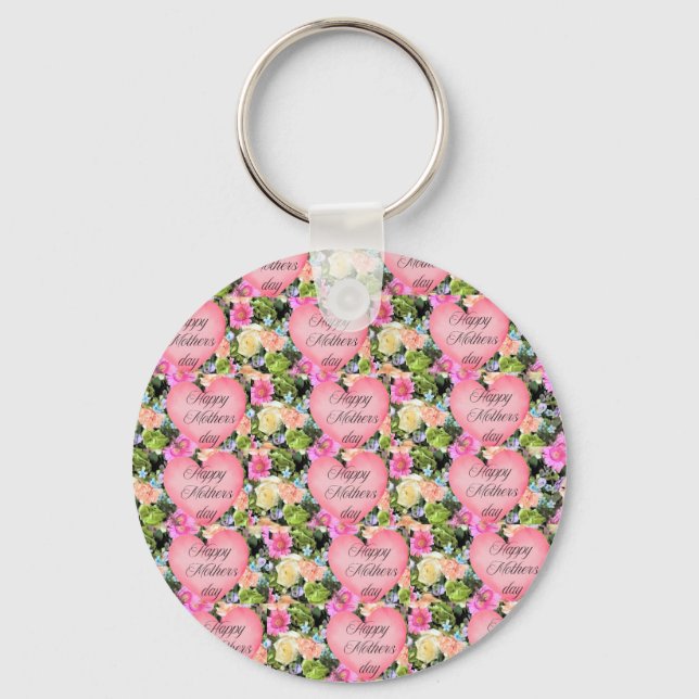 Chaveiro Pastel Floral Dia de as mães (Frente)