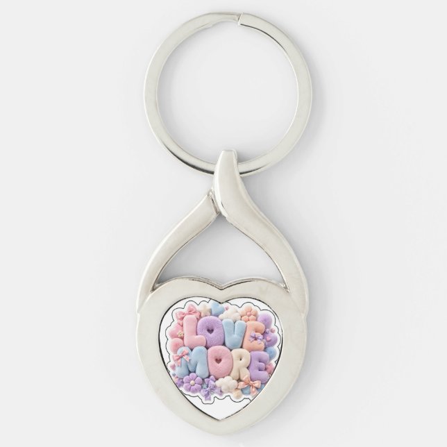 Chaveiro Pastel Fofo "AME MAIS" 3D  (Frente)