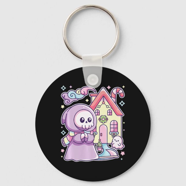 Chaveiro Pastel Gótico Grim Reaper Xmas Halloween Fácil Cos (Frente)