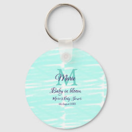 Chaveiro Pastel green baby in bloom monogram baby shower te