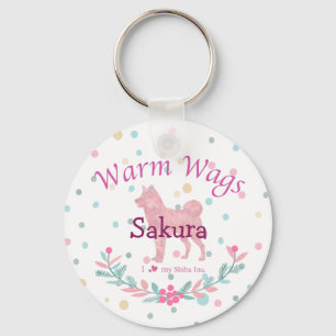 Chaveiro Pastel Pink Shiba Inu Natal Personalizado