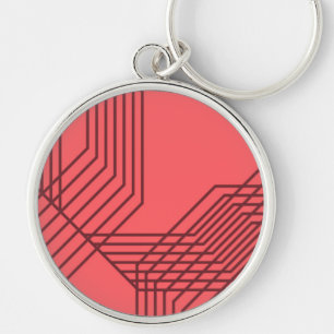 Chaveiro Pastel Red, simples, moderno, design geométrica