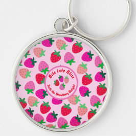 Chaveiro pastelaria cor-de-rosa fruta natural