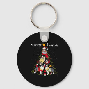 Chaveiro Pastor australiano Aussie Christmas Tree Xmas Dog