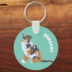 Chaveiro Pastores australianos Aussie Dogs personalizados