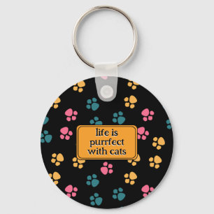Chaveiro Pata de gato preto engraçado fofo
