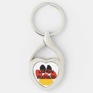Chaveiro pata de german shepherd com bandeira alemã