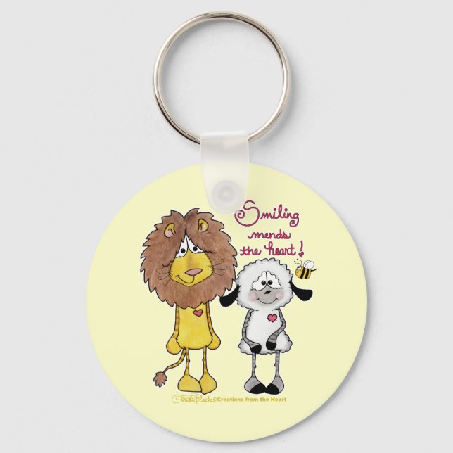Chaveiro Patches do coração do leão e do cordeiro (Frente)
