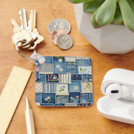 Chaveiro Patchwork Denim