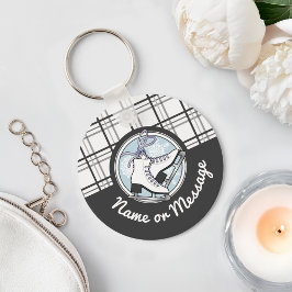 Chaveiro Patinação no Gelo Moderna Xadrez Personalizada